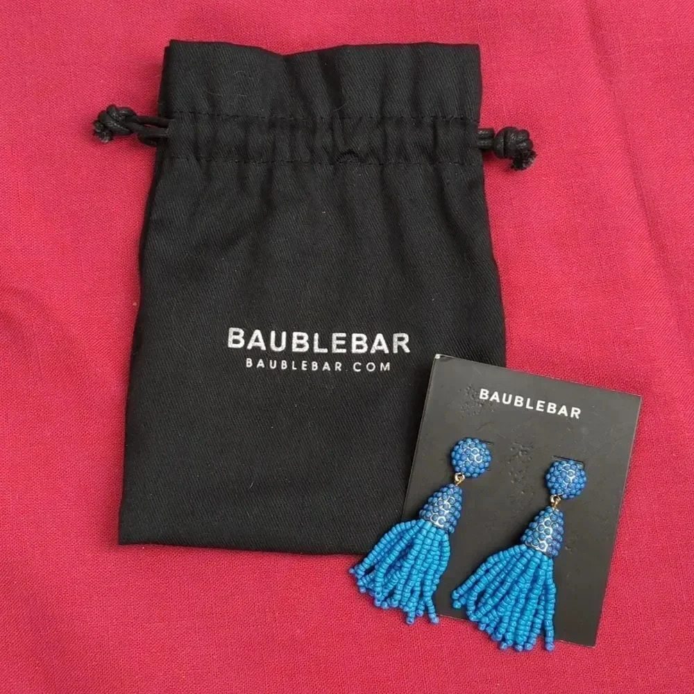 For Kitty Rescue! Blue Bead Earrings - Picture 3 of 3